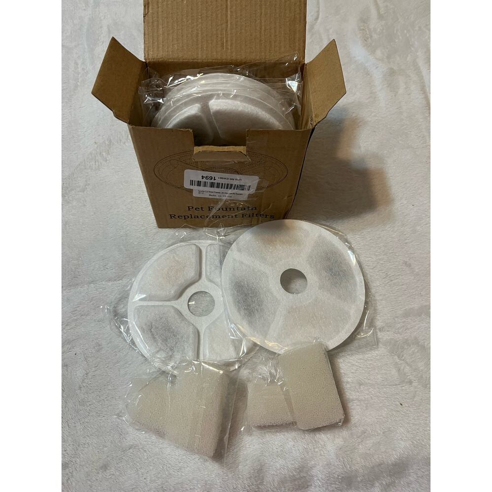 Suvalise Cat Water Fountain Filter 6 Pack Filters for 84az/2.5L Pet Fountain